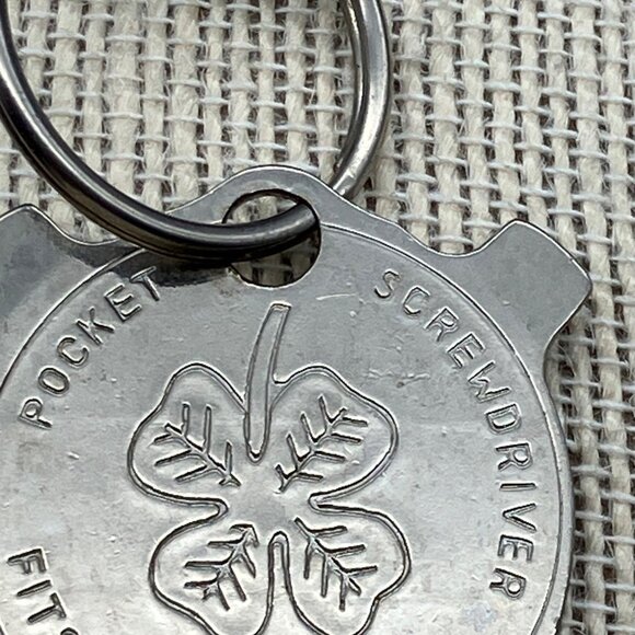 Cole Pocket Screwdriver Keychain Most Screws Stainless Steel Tool 1.5" Diameter - Picture 3 of 7